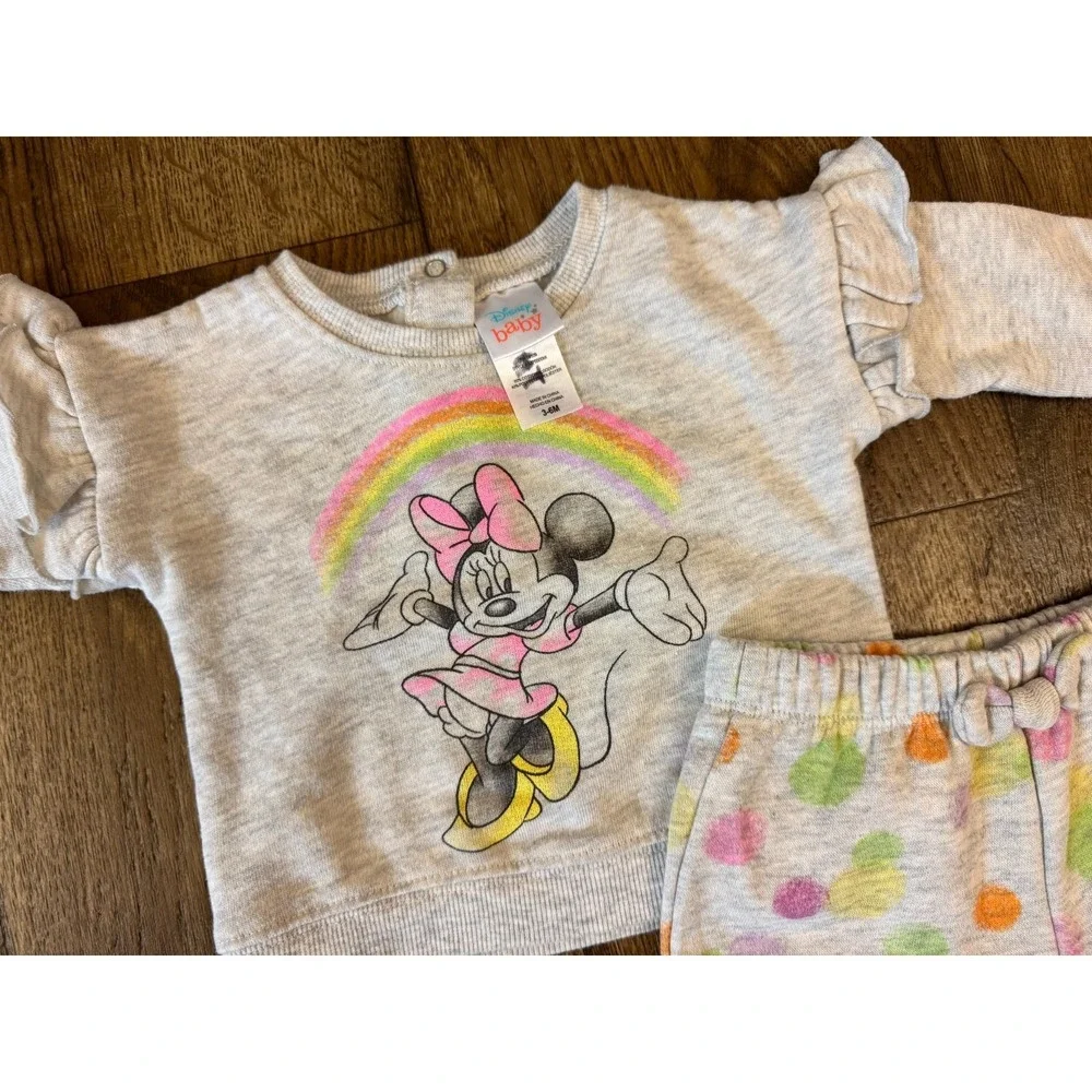 Disney Baby Girl 3-6 Months Sweatsuits‎ Minnie Mouse Princess Belle Shirts Pants
